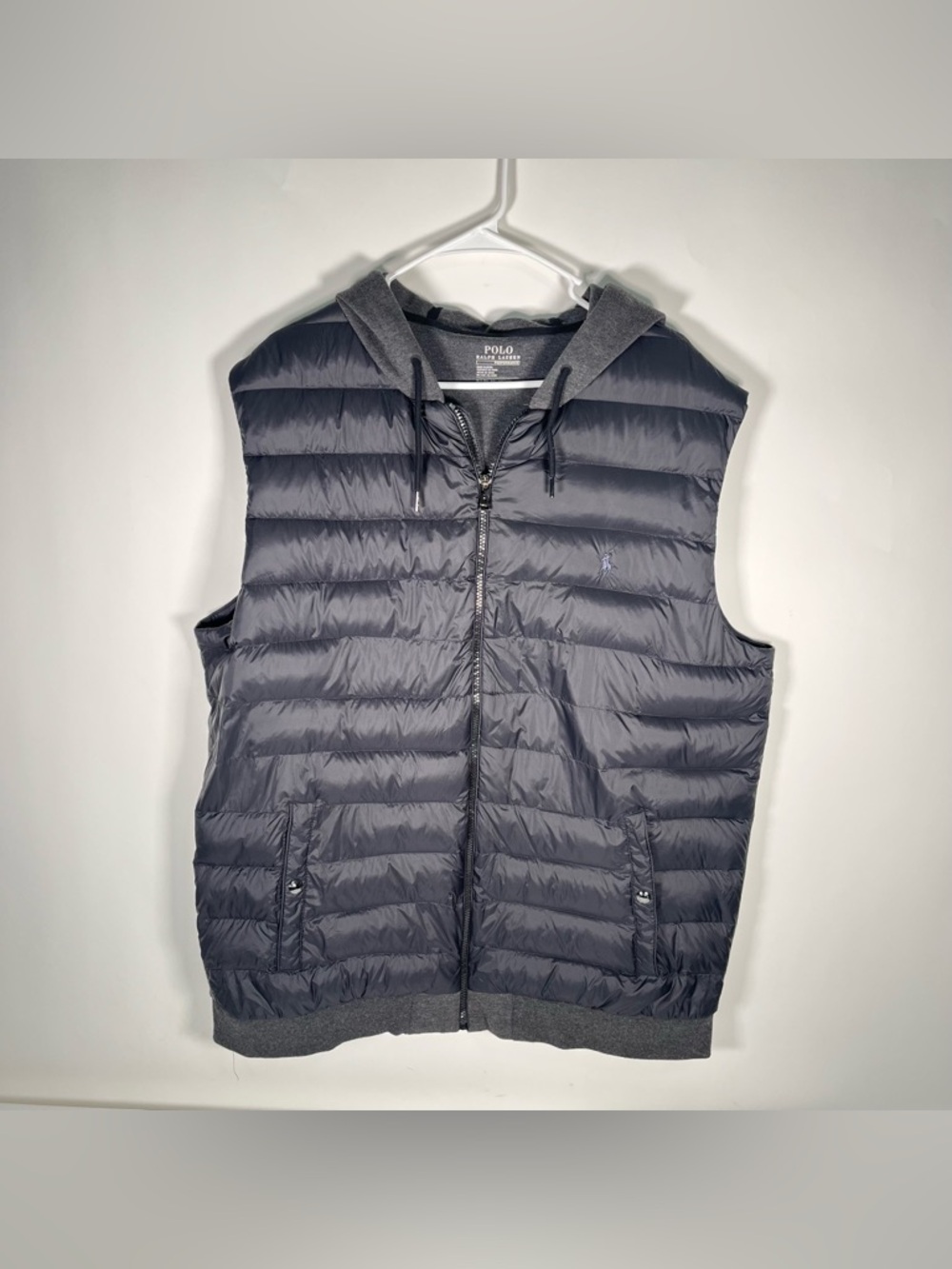Polo Ralph Lauren Performance Mens Down Panel Double Knit Hoodie Puffer Vest XLT